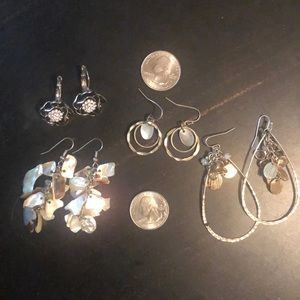 Four Pair of Silver Style Earrings